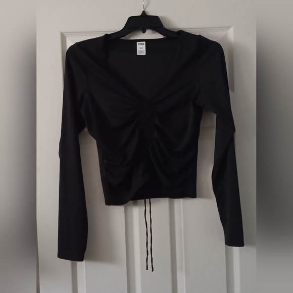 PINK Black Long Sleeve Top Sz XL - Picture 1 of 6